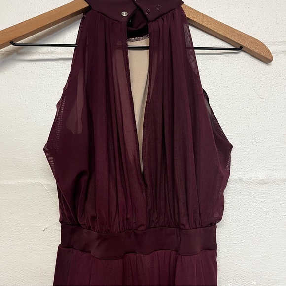 Balera Dance Costume Crisscross Mesh Lyrical Maxi Dress Size Adult Small Maroon - Picture 5 of 10